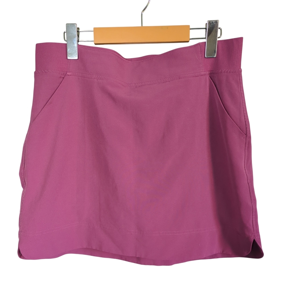 32 Degrees Cool Stretch Woven Skort |‎ Slip-On | Elastic Waistband Pink Size Med